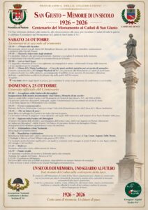 ocandina del centenario del monumento di San Giusto a Vo’, in programma il 24 e 25 ottobre 2026