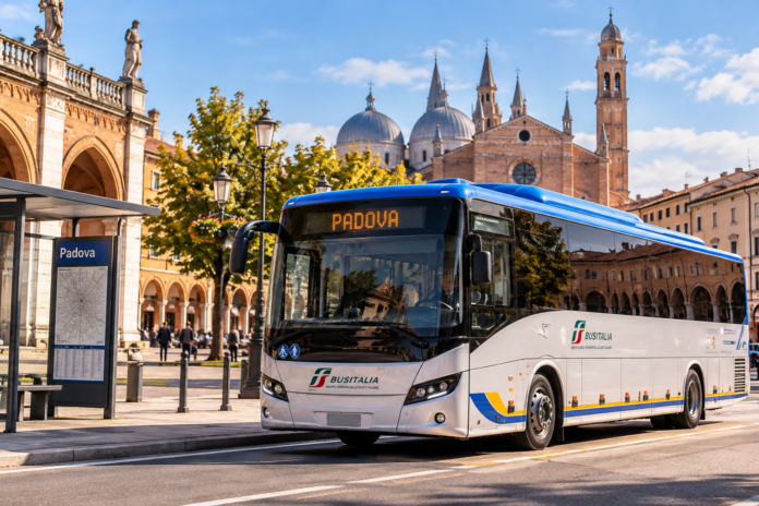 Nuovi autobus Padova. Ricostruzione grafica a scopo illustrativo.