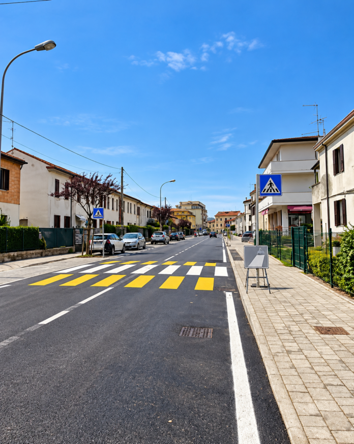 Via Cesare Battisti a Este, strada interessata dai lavori per la sostituzione del ponte ferroviario nel sottopasso.