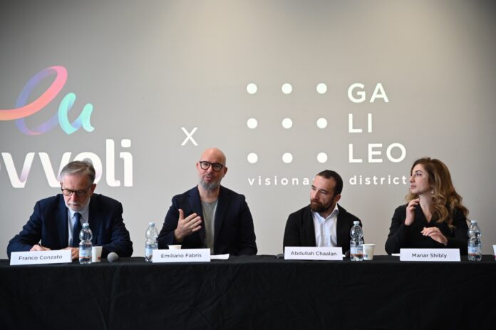 Presentazione di Evvoli Lab a Padova con Franco Conzato, Emiliano Fabris, Abdullah Chaalan e Manar Shibly