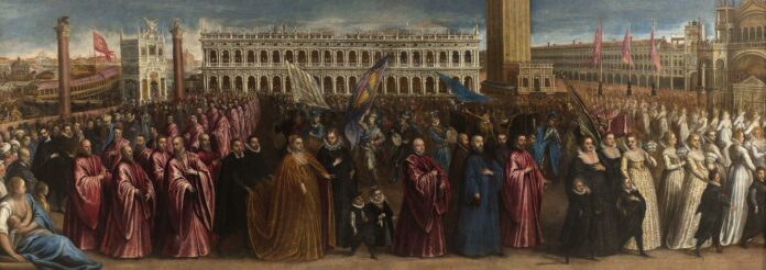 Dogaressa a Palazzo Ducale: il corteo di Morosina Morosini nel dipinto di Andrea Vicentino