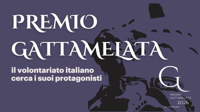 Grafica del Premio Gattamelata 2026 dedicato al volontariato italiano