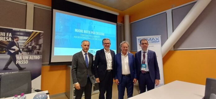 Sirmax a Cittadella: Marco Perocchi, Gianni Dal Pozzo, Massimo Pavin e Diego Campagnolo all’incontro sulle imprese all’estero