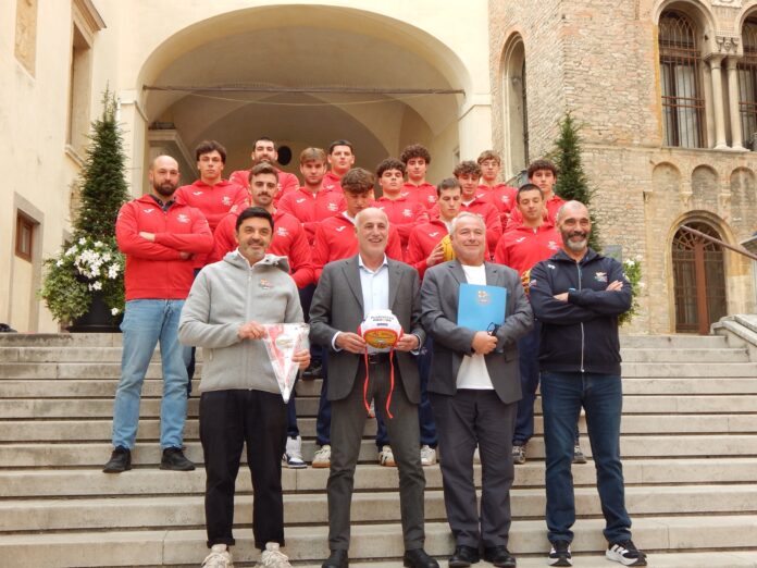 La squadra maschile del Plebiscito Padova a Palazzo Moroni per la presentazione della Serie A2